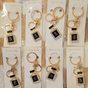 Gold Or Silver Perfume Bottle Keychain/Bag Charms